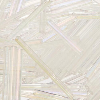 Crystal AB Straight Bugle 20mm - 20 Beads