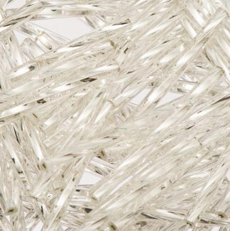 Crystal Silver Lined Twisted Bugle 30mm - 20 Beads