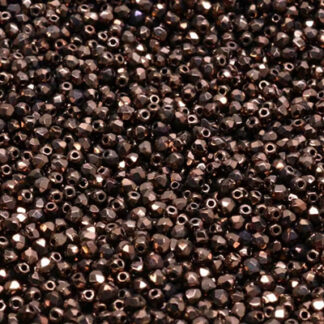3FP Bronze Metallic Dark Fire Polished Beads 20 Beads