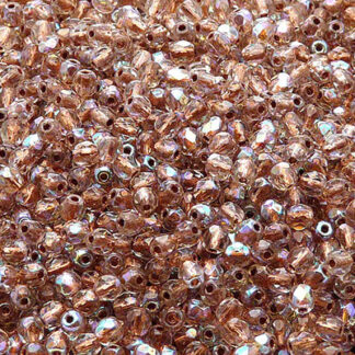 3FP Crystal Copper Lined Fire Polished Beads 20 Beads