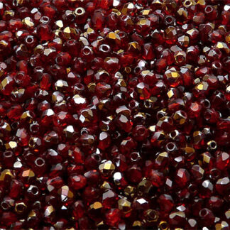 3FP Ruby Vitrail Fire Polished Beads 20 Beads