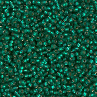 11-0017F Matte Silver Lined Blue Green 2g