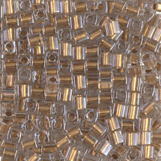 SB3-0234 Sparkle Metallic Gold Lined Crystal 3 mm cube bead 2g
