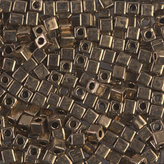 SB3-0457 Metallic Dark Bronze 3 mm cube bead 2g